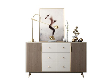 北歐現代簡約餐廳實木備餐櫃儲物定製（zhì）