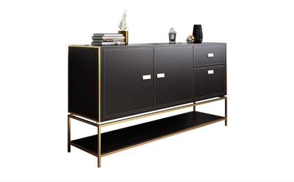 現代輕奢風不(bú)鏽鋼餐廳(tīng)備餐櫃廠家定製(zhì)