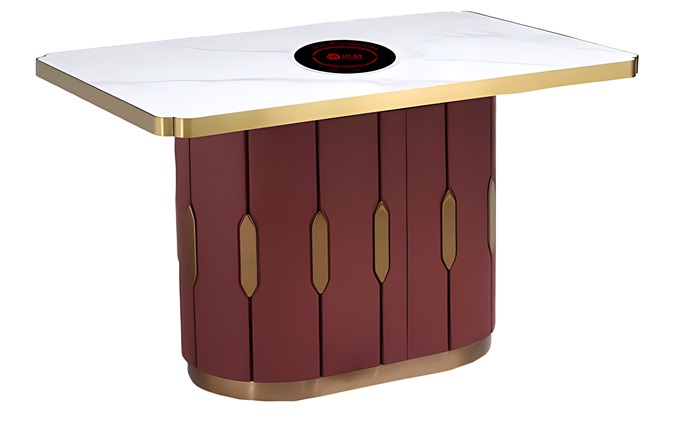 時尚輕奢大理(lǐ)石火鍋餐(cān)桌