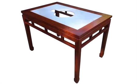 串（chuàn）串（chuàn）香火鍋店大理石仿古實木火鍋（guō）桌電磁爐燃氣灶餐桌