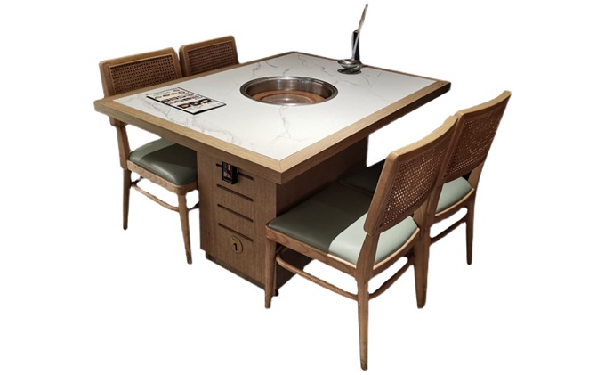 濮陽火鍋桌定做_時尚餐廳大理石火鍋（guō）桌