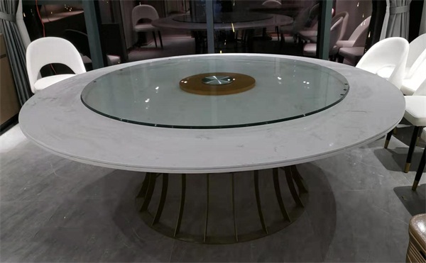 時尚酒（jiǔ）樓餐廳大（dà）理石餐桌_中式餐（cān）廳餐桌椅定做