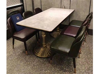時尚（shàng）餐廳現（xiàn）代風格大理石餐桌_時尚地方菜家具定