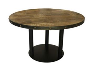 餐館酒樓複古實木大圓桌包廂飯桌