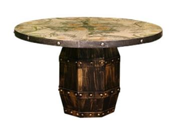 美式鄉村實木圓形餐桌餐台飯桌