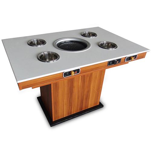 烤涮一體桌四人桌六人桌_火鍋店烤肉店大理（lǐ）石餐