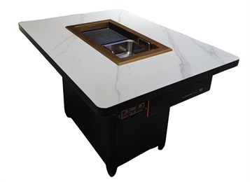 智能無煙淨（jìng）化燒（shāo）烤火鍋桌_紙上烤肉烤涮自助一體