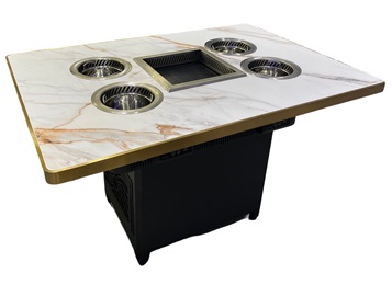 智能無煙一人一鍋小火鍋烤涮烤肉一體餐桌（zhuō）