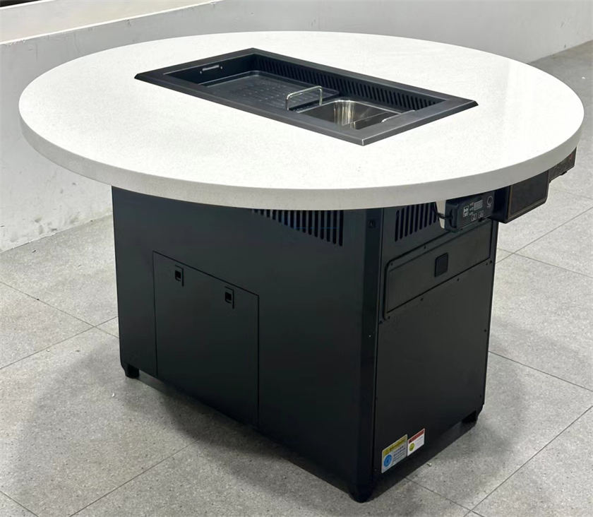 自助火鍋烤肉店大理石無煙火(huǒ)鍋(guō)烤肉一體桌