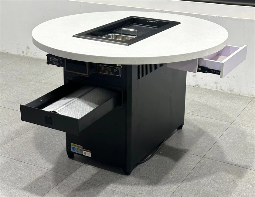 自助火鍋烤肉店大理石無煙(yān)火鍋烤肉一體桌