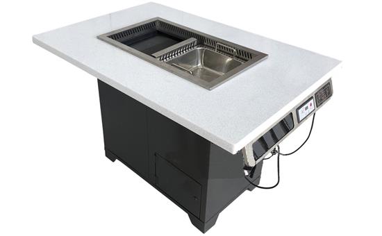 韓式自助火（huǒ）鍋燒烤一體餐（cān）桌_無煙燒烤火鍋兩用桌