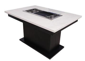 現代時尚烤涮一體大（dà）理石火鍋餐桌