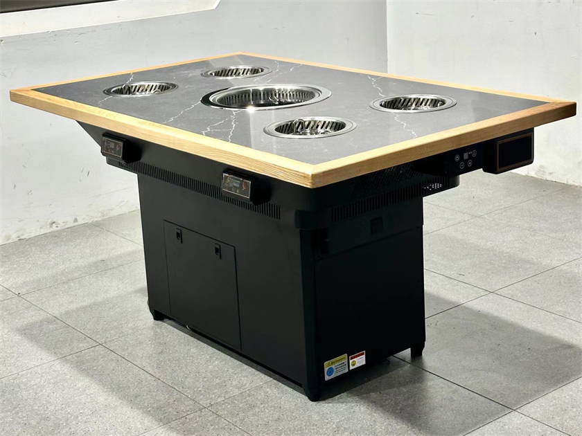 自助餐廳一人一（yī）鍋無煙小火鍋烤肉一體桌