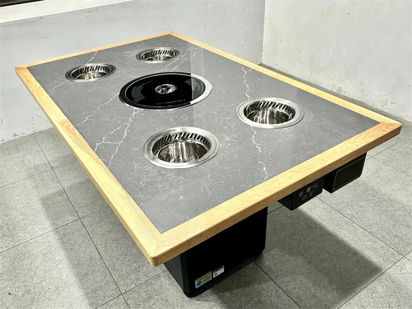 自助餐廳一人一鍋無煙小火鍋烤肉一體桌