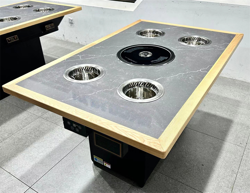 自助餐廳一人一鍋無（wú）煙小火鍋烤肉一體桌