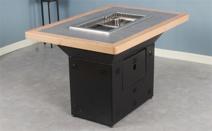 無煙涮烤涮一體火鍋（guō）桌_商用烤涮一體桌