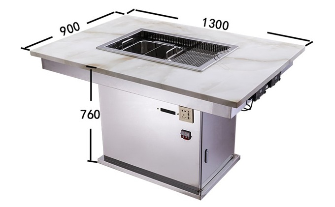 無煙燒烤涮鍋一體(tǐ)桌_自(zì)助(zhù)火鍋燒(shāo)烤一體桌(zhuō)