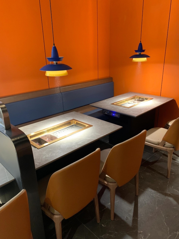 自助火鍋烤肉店無煙淨化烤涮一體桌