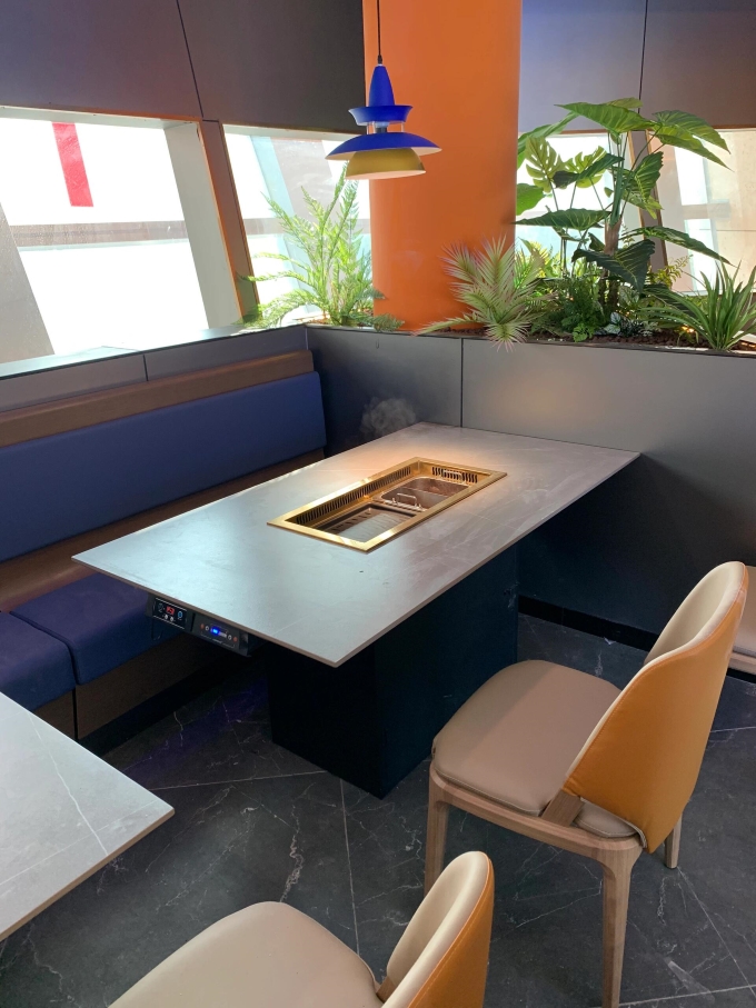 自助火鍋烤肉店無煙淨化烤涮一體（tǐ）桌