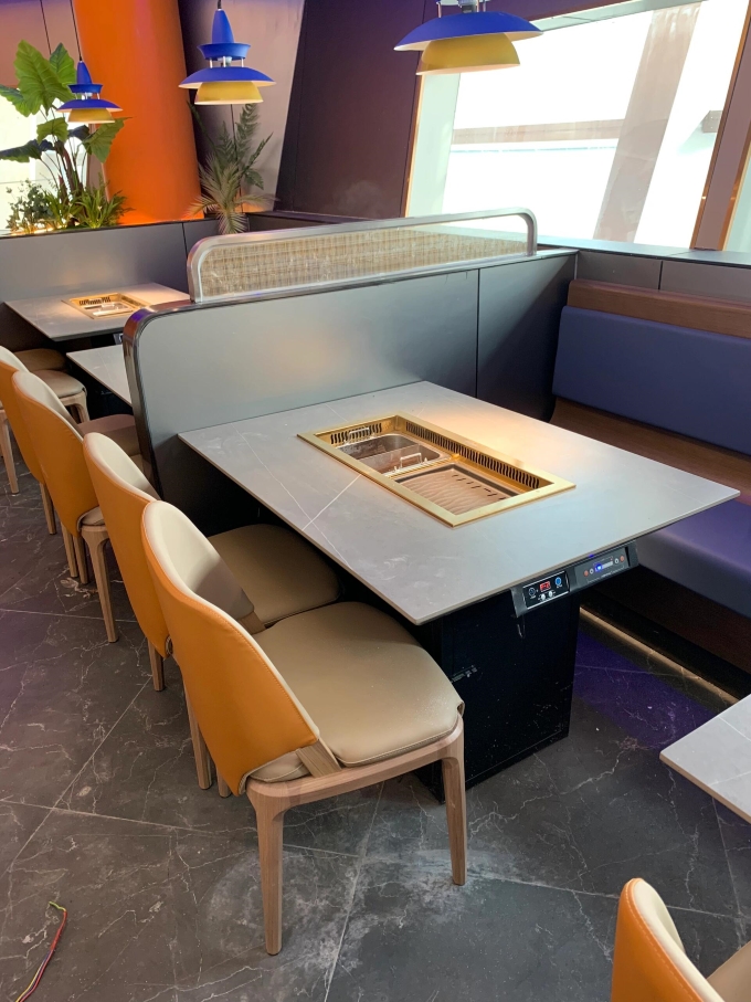 自助火鍋烤肉店無煙淨化烤涮一體桌