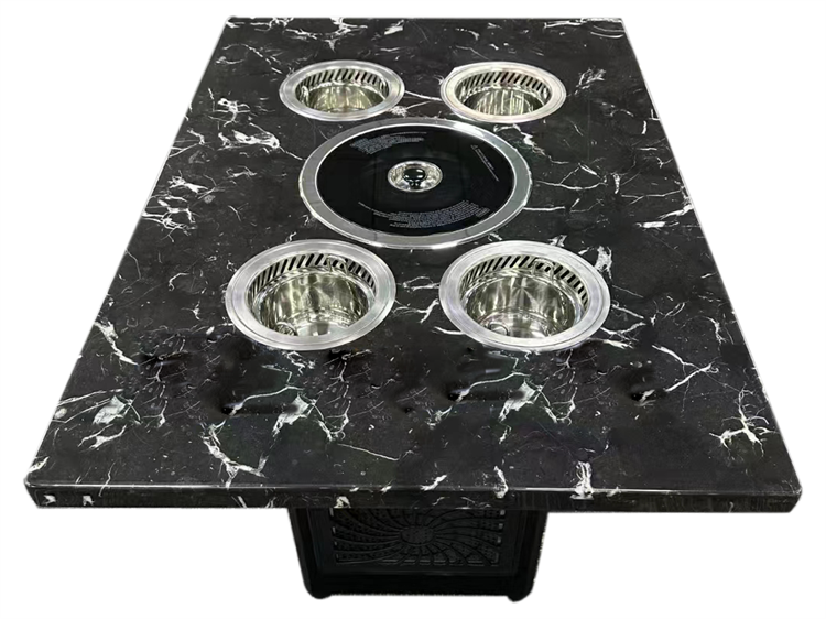 一人（rén）一鍋小火鍋大理石無（wú）煙烤涮一體桌