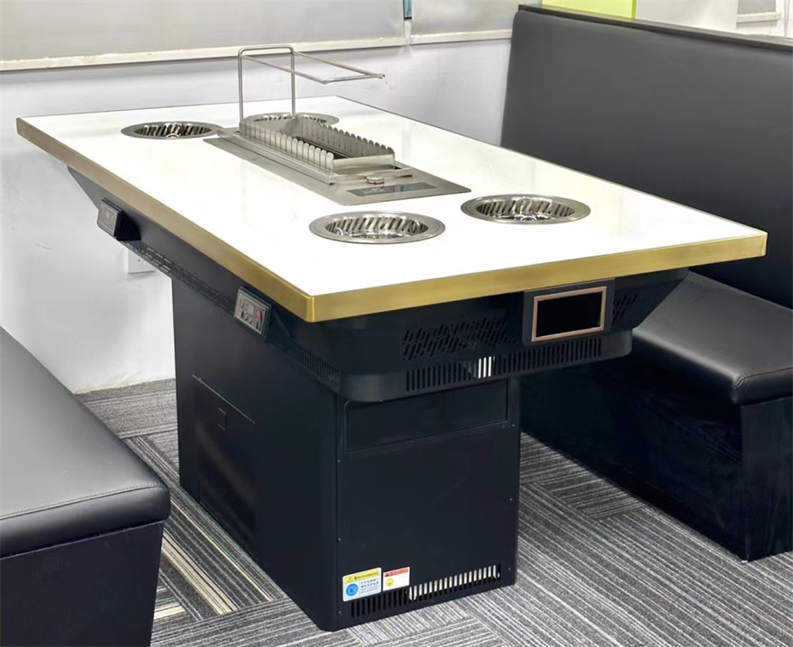 自助（zhù）火鍋燒烤餐廳（tīng）無煙火鍋烤串一體桌