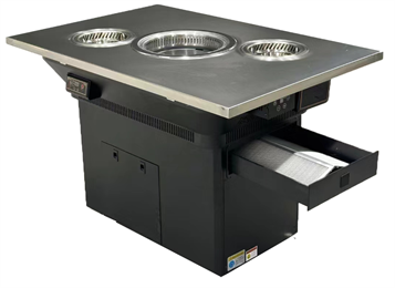 火鍋烤（kǎo）肉店不鏽鋼（gāng）無煙自（zì）淨化烤涮一體桌