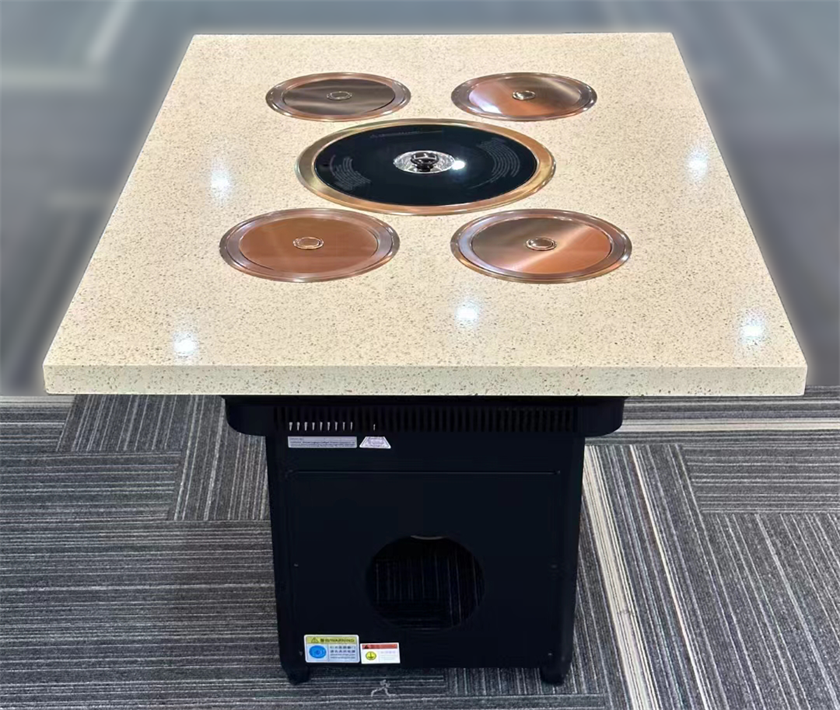 自助火鍋烤(kǎo)肉店(diàn)一人一鍋小火鍋無(wú)煙烤肉一體桌