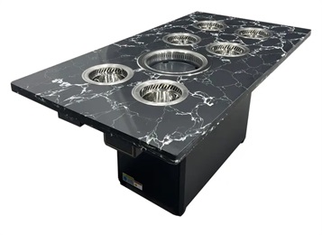 韓（hán）式烤肉店大理（lǐ）石一人一鍋無煙火鍋烤涮一體桌