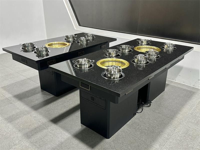 自（zì）助火鍋（guō）燒烤店大（dà）理石無煙烤涮一體桌