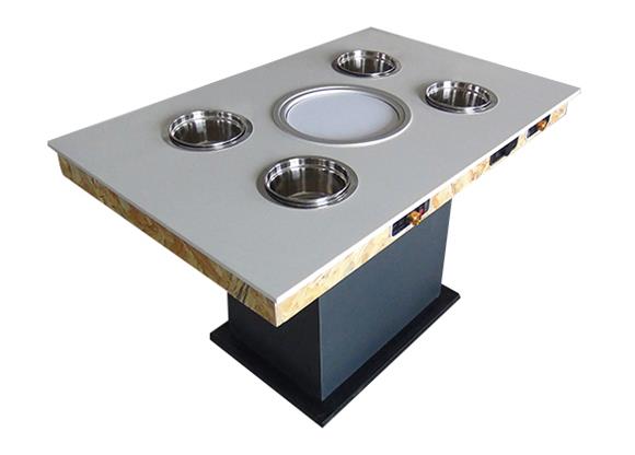 4人位一人一鍋大(dà)理石烤涮一體(tǐ)火鍋餐桌