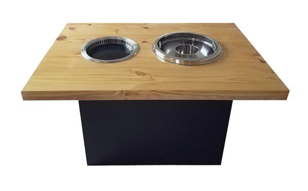 韓式自助實（shí）木（mù）無煙燒烤火（huǒ）鍋（guō）一（yī）體桌