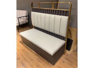 定製港式火鍋（guō）店時尚輕奢靠牆卡座沙發（fā）桌椅