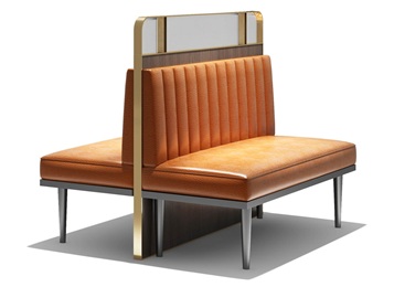 韓式火鍋烤肉店不鏽（xiù）鋼時尚雙麵卡座