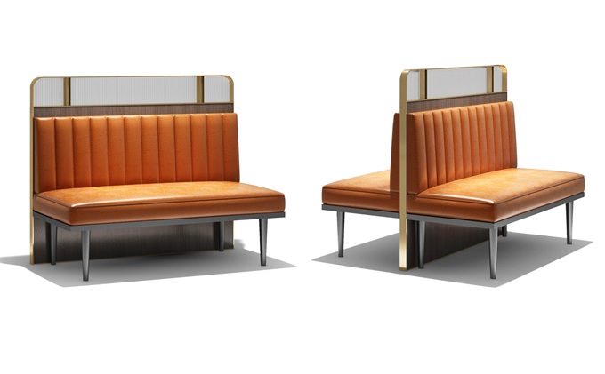 韓式火鍋烤肉店不鏽鋼時尚雙麵（miàn）卡座