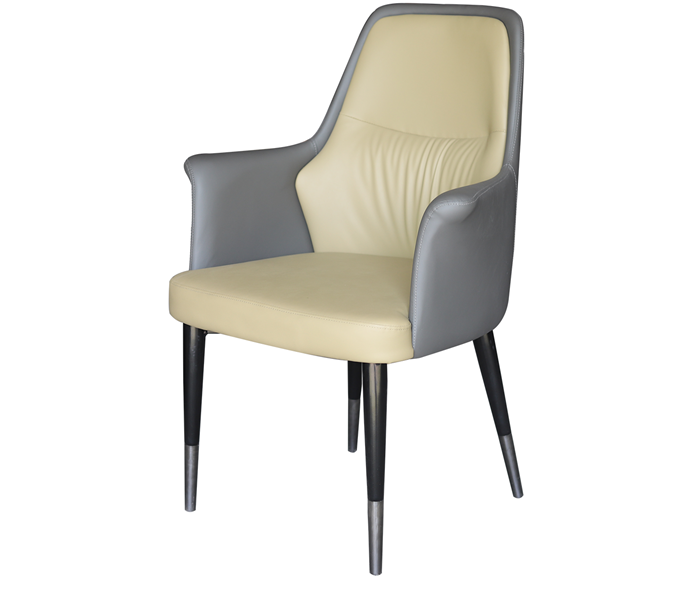 優雅舒適的雙(shuāng)色皮革餐椅