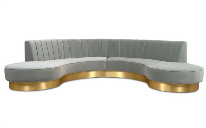 不鏽鋼底框異形圓（yuán）弧形酒（jiǔ）吧（ba）KTV沙發