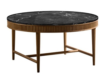 民謠酒吧新中式實木簡約圓（yuán）形茶幾