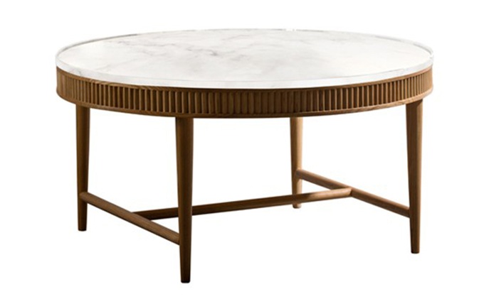 酒吧會（huì）所輕奢子母組合大理石（shí）圓（yuán）茶幾