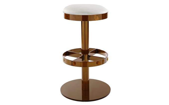 慢搖(yáo)酒吧(ba)用(yòng)的鈦金不(bú)鏽鋼圓凳子