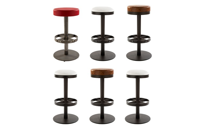 慢搖酒吧用的鈦金不(bú)鏽鋼圓凳子(zǐ)