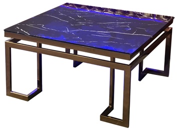 KTV歌廳專用鋼化玻璃（lí）台不鏽鋼發光茶幾