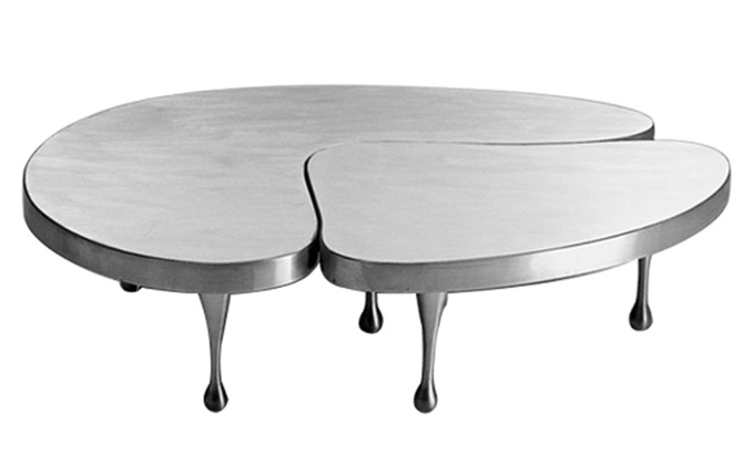 商務KTV現代簡（jiǎn）約激光切割不鏽鋼異形茶幾台