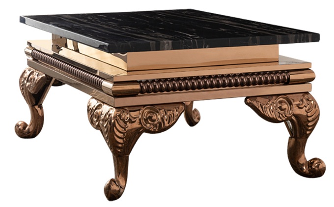 ktv夜總會包廂大理石香檳金不鏽鋼茶幾