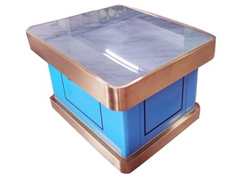 夜場KTV輕（qīng）奢風鈦金不鏽鋼發光（guāng）方形茶幾