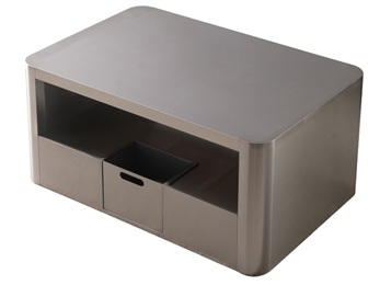 高端商務ktv中空帶抽屜不鏽鋼金屬茶幾（jǐ）