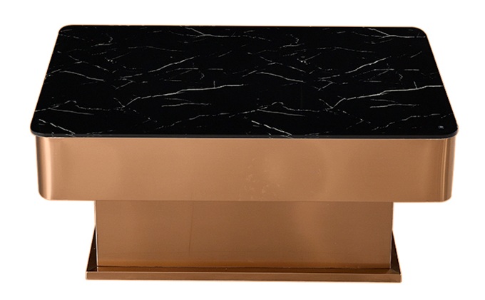 音樂酒吧會所玻璃麵香檳金不鏽鋼茶（chá）幾