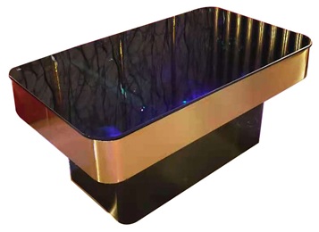 歌廳酒吧輕奢風長條不鏽鋼（gāng）茶幾廠家