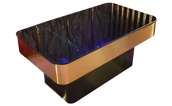 歌廳酒吧輕奢風長條不鏽鋼茶幾廠家