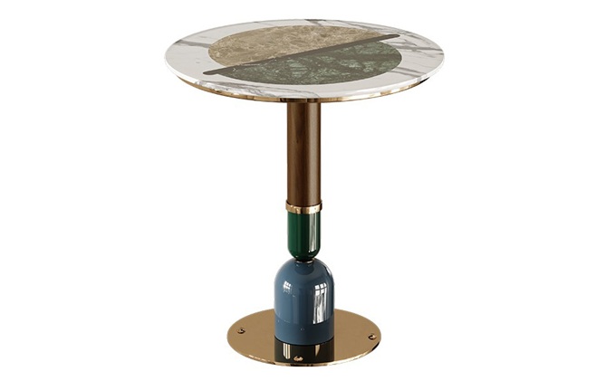 時尚清吧大理石後（hòu）現代不（bú）鏽鋼圓形吧台